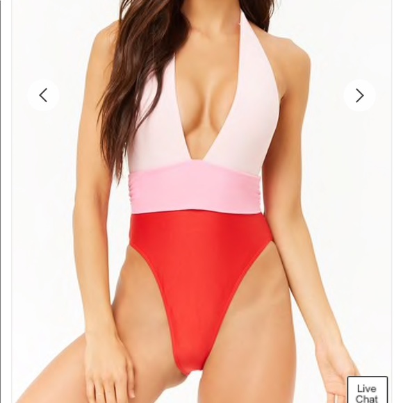 colorblock one piece swimsuit forever 21